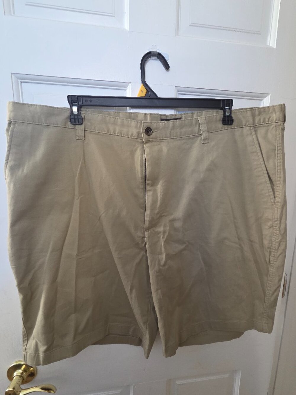 Size 44W | Tasso Elba Men's Khaki Flat Front Shorts Classic Casual Stretch Beige